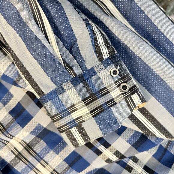 ROBERT GRAHAM Shirt Men’s XL METROPOLIS BIG CITY Contrasting Collar Cuffs - Picture 10 of 16